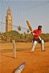 image of Net practice in front of Rajbai Tower, Oval Maidan, Mumbai