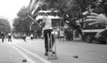 image of Sunday street cricket in Fort, Mumbai