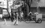 image of Sunday morning street cricket, Fort, Mumbai